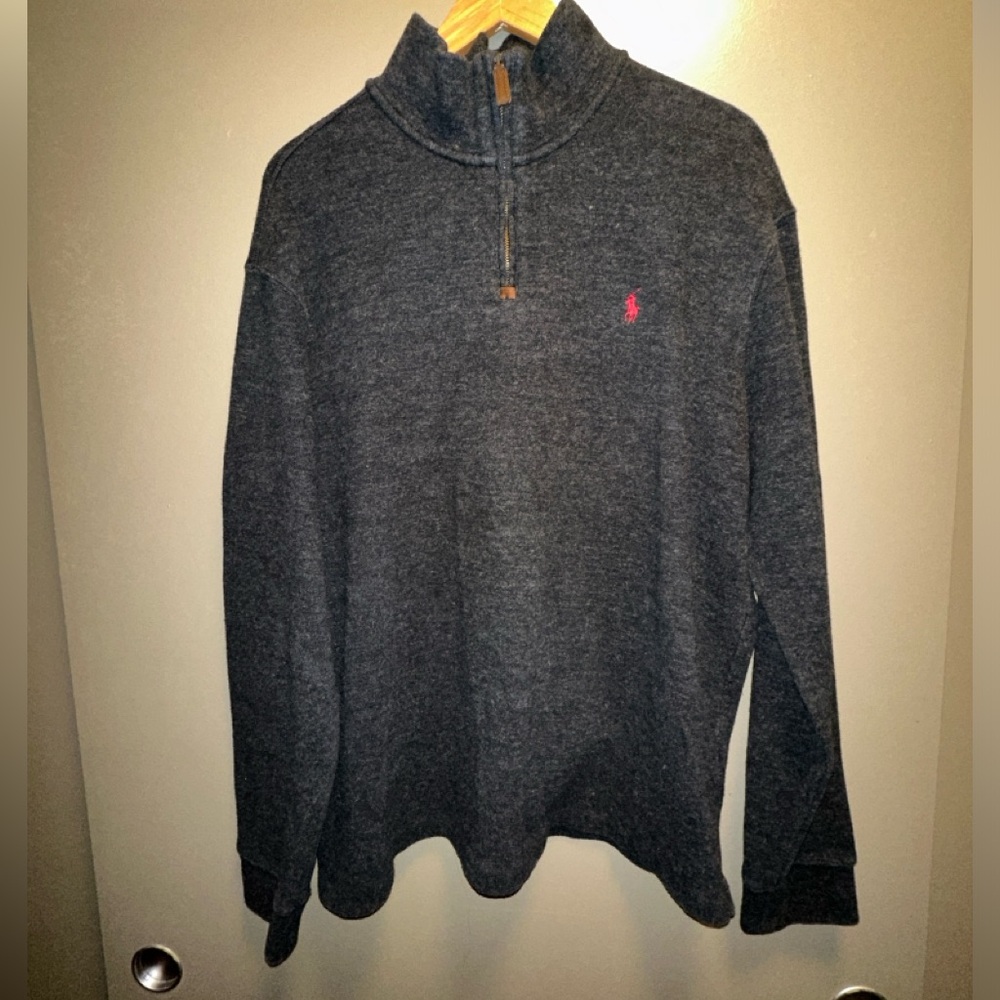 Polo Ralph Lauren 1/4 quarter zip pull over grey